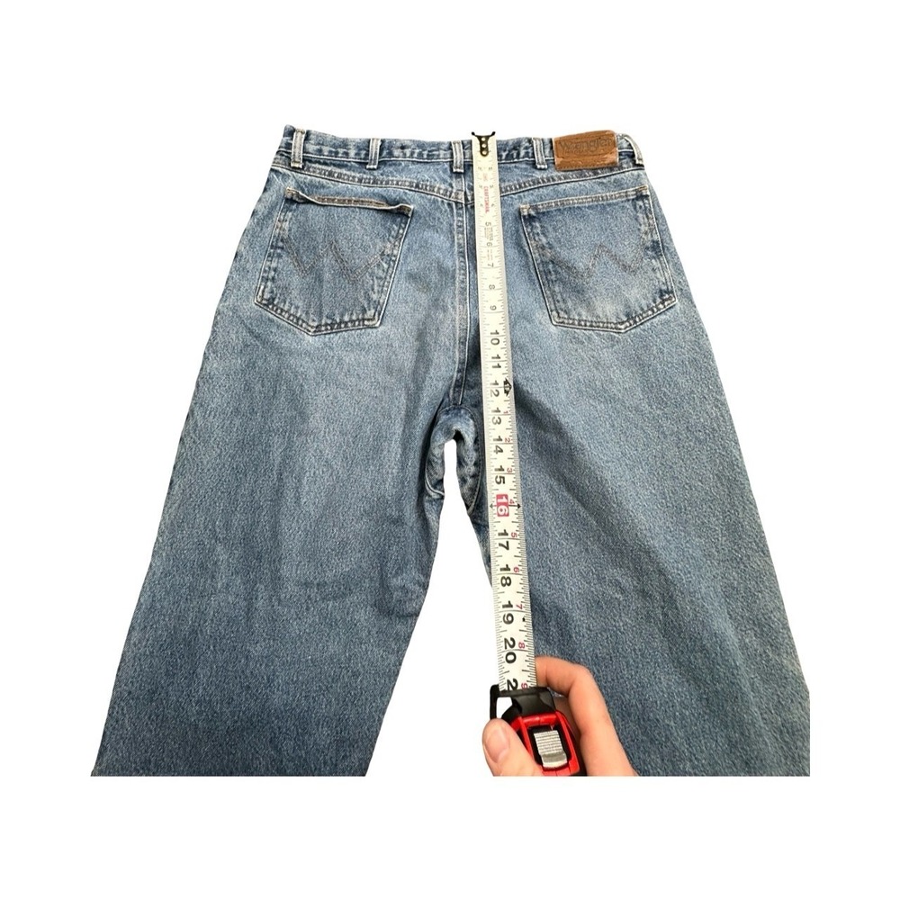 Wrangler Jeans Mens 32x30 Blue Brown Pro Gear Hunting Brush Guard Straight Leg - Picture 7 of 12